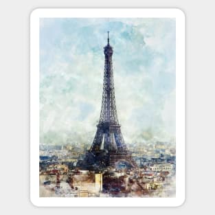 Paris watercolor paint design Sticker